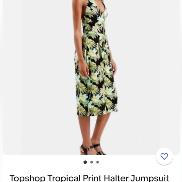 TopShop Tropical Halter Jumpsuit - Picture 2 of 14